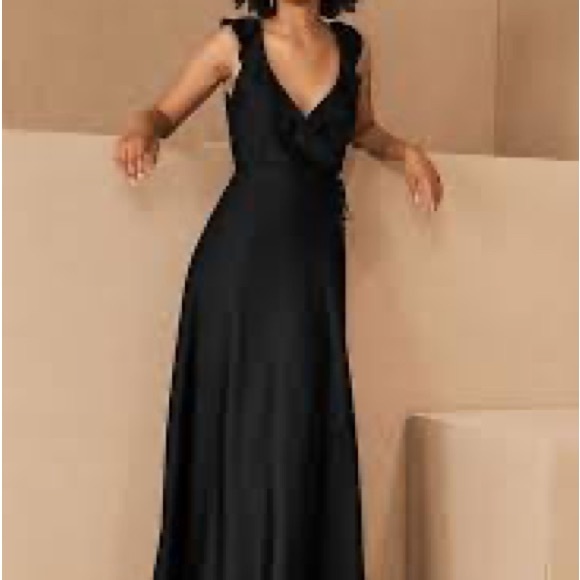 BHLD Tags On black wedding guest gown /wrap dress - Picture 6 of 10